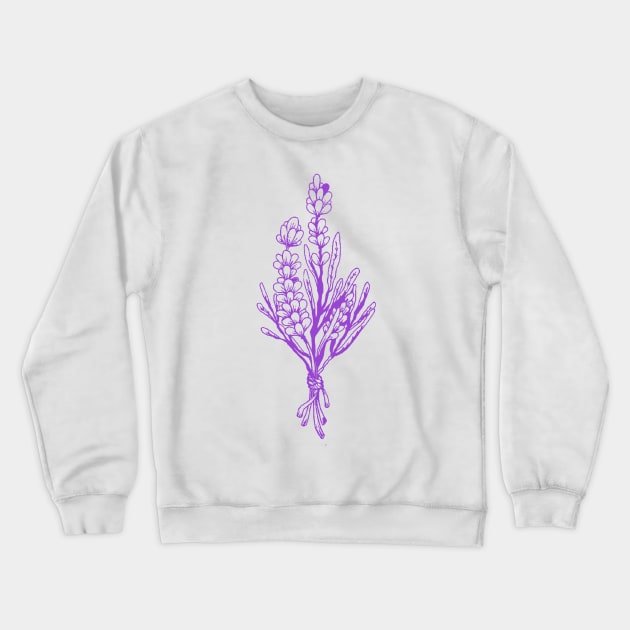 Lavender Branches Crewneck Sweatshirt by therinanana